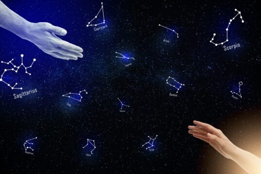 Zodiac,Compatibility.,Man,And,Woman,Reaching,Hands,To,Each,Other